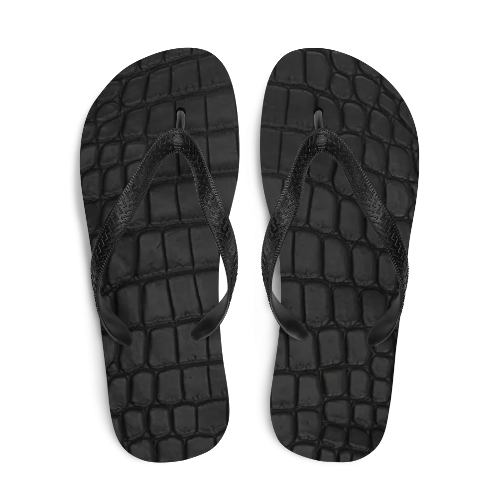 Black Crocodile Flip Flop