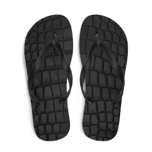 Black Crocodile Flip Flop