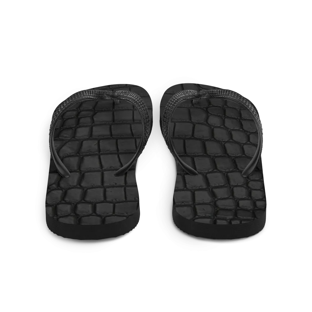Black Crocodile Flip Flop