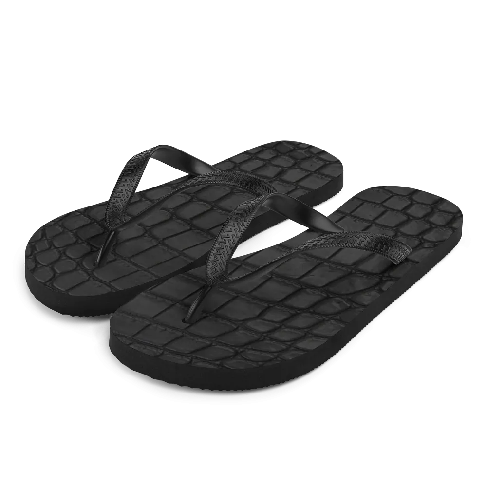 Black Crocodile Flip Flop
