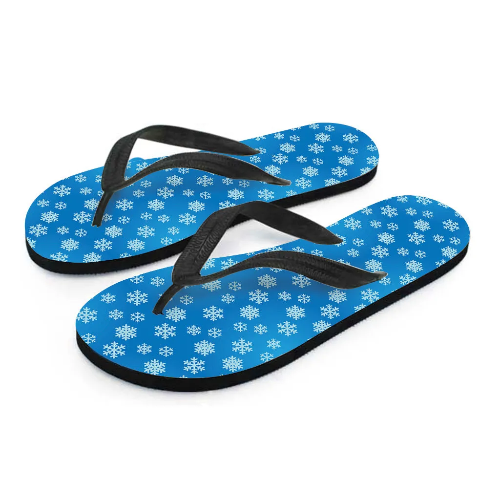 Blue Snowflake Pattern Hawaiian Flip Flops: Embrace the Aloha Spirit in Style