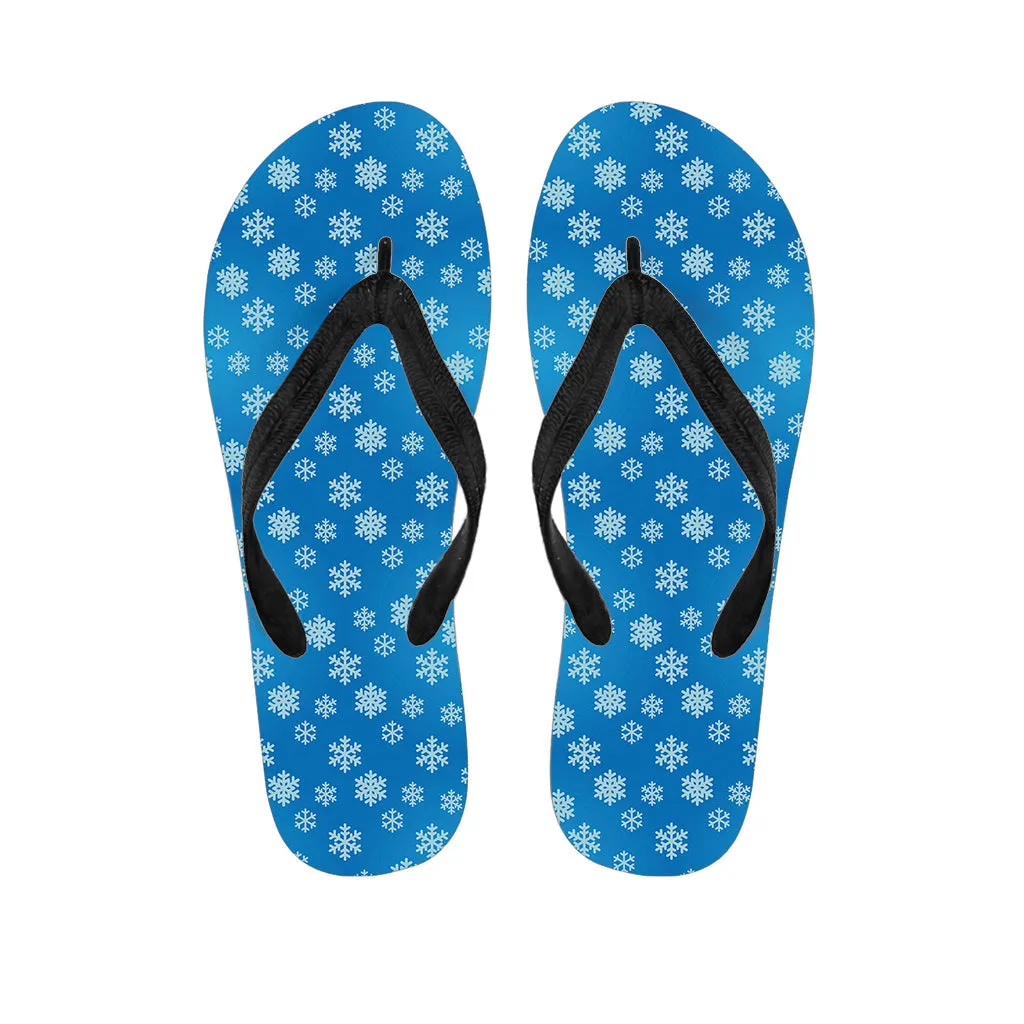 Blue Snowflake Pattern Hawaiian Flip Flops: Embrace the Aloha Spirit in Style