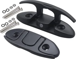 Boat Folding Cleats 4-1/2 inch Marine Dock Cleats Flip Up Boat Cleats Stainless Steel,with Installation Accessories Pair