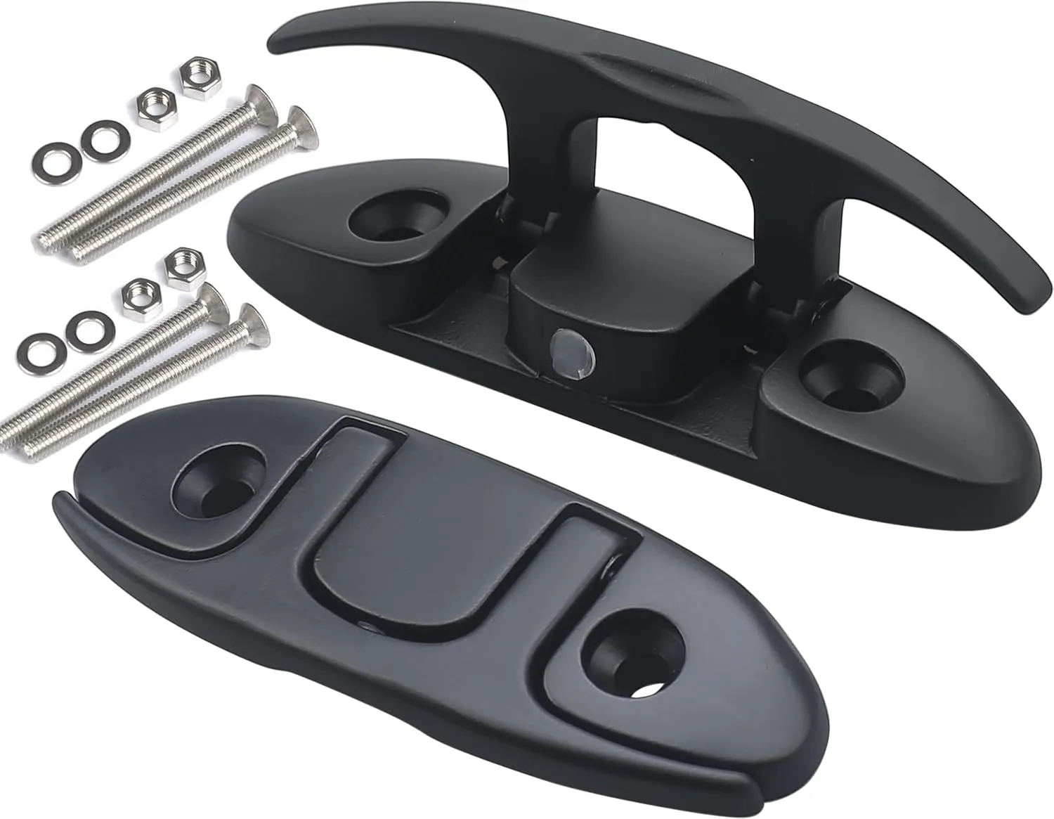Boat Folding Cleats 4-1/2 inch Marine Dock Cleats Flip Up Boat Cleats Stainless Steel,with Installation Accessories Pair