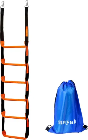 Boat Rope Ladder, 6 Step Heavy Duty 880lbs Strength Climbing Marine Rope Ladder with Reinforced Steps, Perfect for Inflatable Boat, Kayak, Motorboat, Canoeing