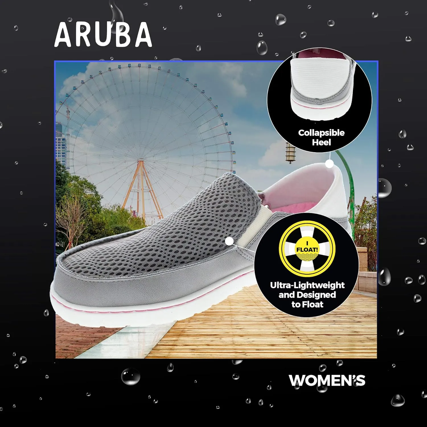 Body Glove Womens Boat Shoes, Aruba Water Shoes, Women's Water Shoes, Fishing Shoes, Casual Shoes, Womens Mesh and Canvas Slip on Shoes