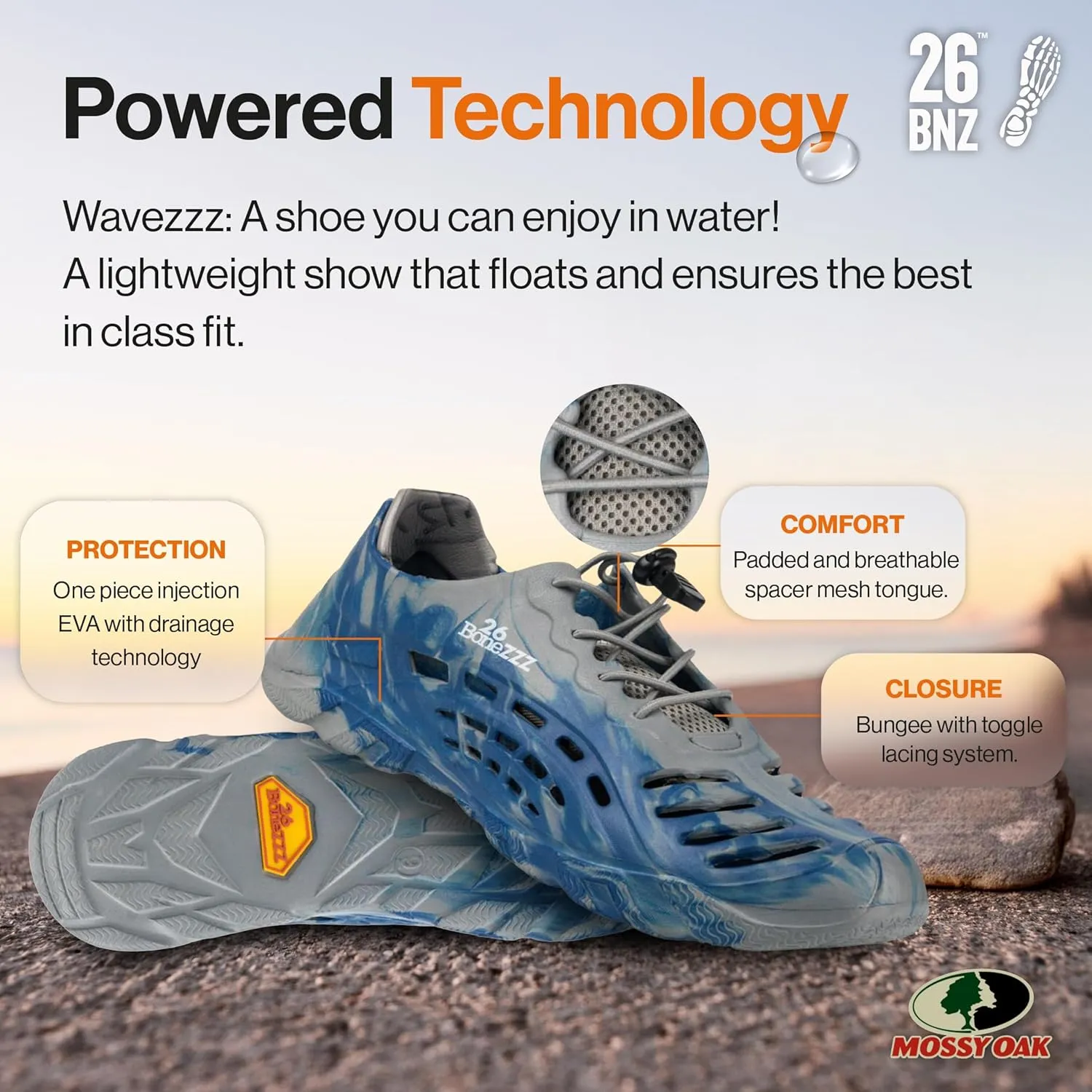 Bonezzz Wavezzz Water Shoes for Men – Lightweight and Quick-Dry Drainage Design