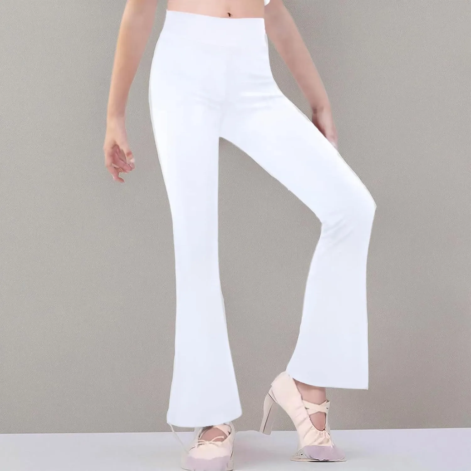 Bootcut Leggings for Girls High Waist Soft Stretch Women Yoga Pants Teen Dance Running Black Pink Dark Blue Maroon White