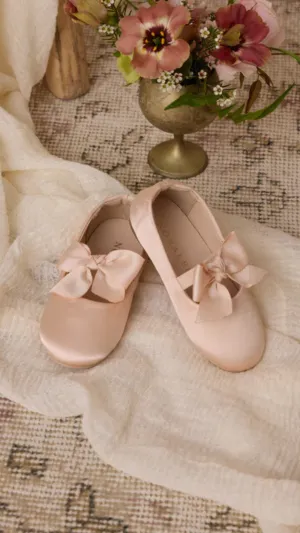 Bow Ballet Flats in Antique Cream by Noralee