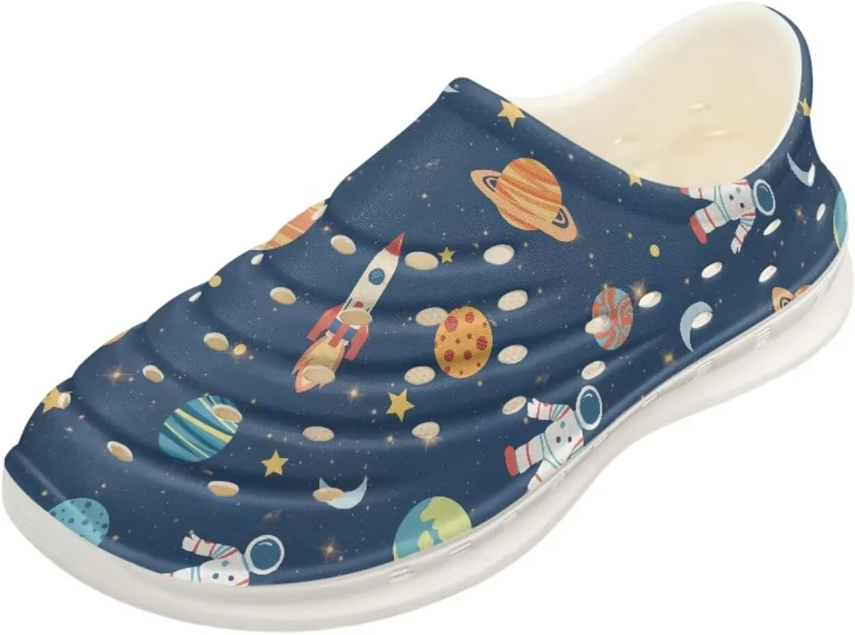 Boys and Girls Lightweight Slip On Sneaker Water Sandals Cartoon Print Garden Clogs for Beach Pool