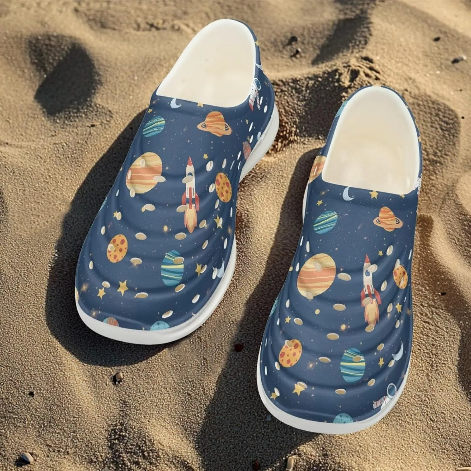 Boys and Girls Lightweight Slip On Sneaker Water Sandals Cartoon Print Garden Clogs for Beach Pool