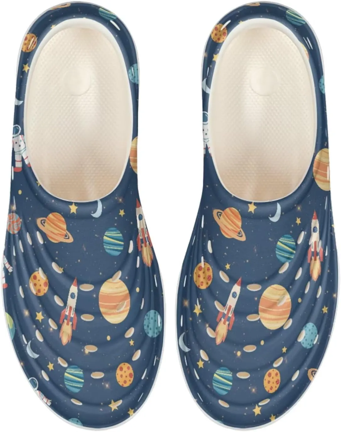 Boys and Girls Lightweight Slip On Sneaker Water Sandals Cartoon Print Garden Clogs for Beach Pool