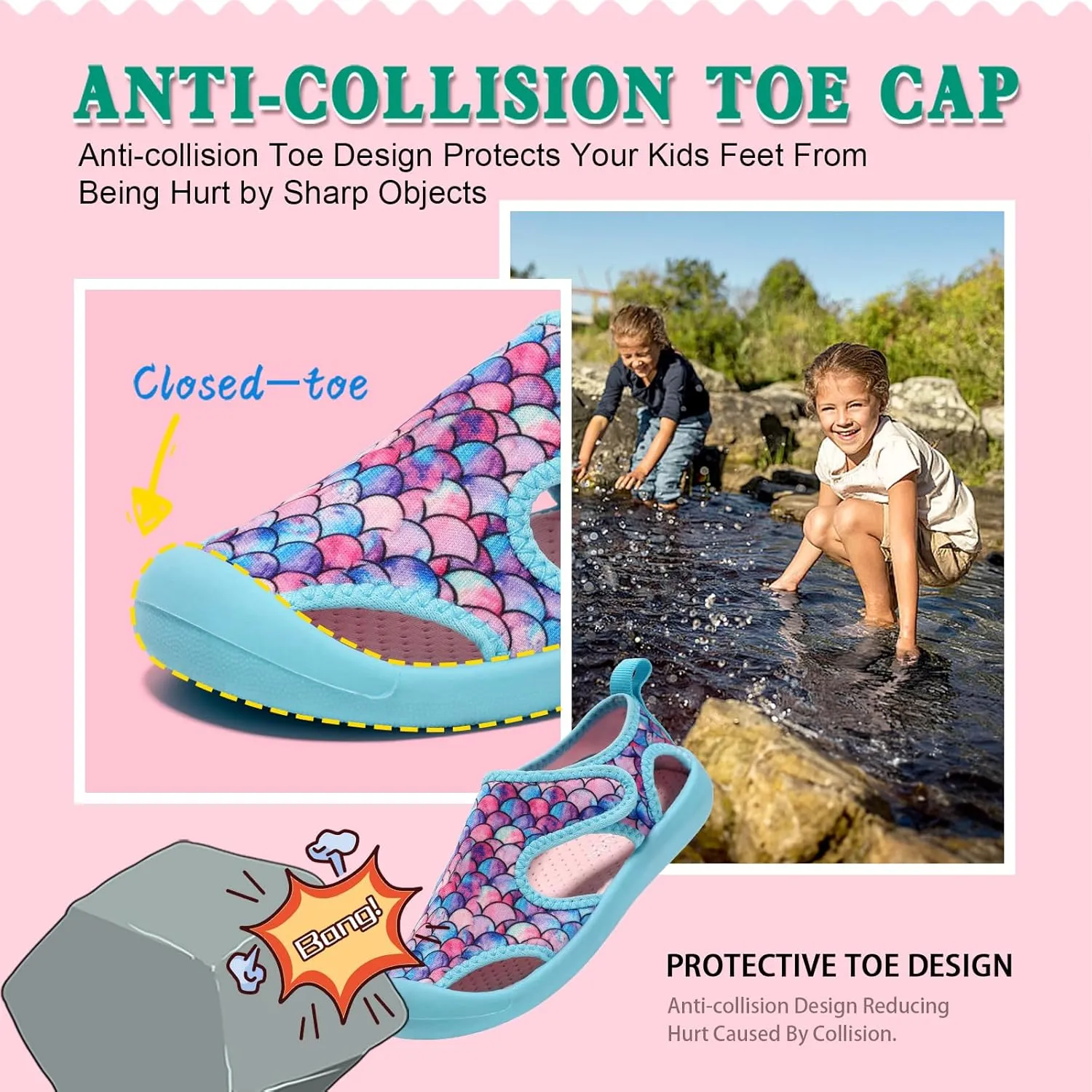 Boys Girls Water Shoes Quick-Dry Cute Beach Swim Pool Shoes