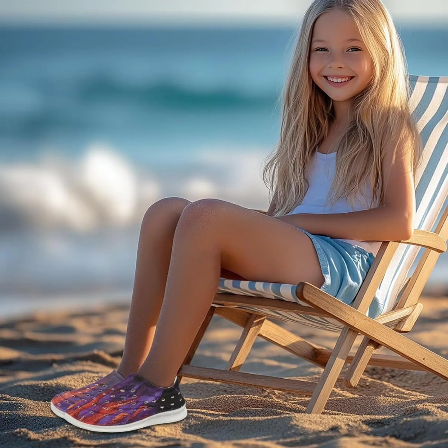 Boys Rainbow Flame Water Shoes Kids Slip on Clogs for Girls Quick Dry Beach Swim Sneakers Lightweight Sandals Outdoor/Indoor