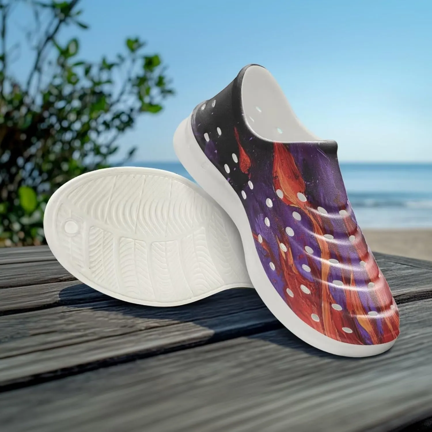 Boys Rainbow Flame Water Shoes Kids Slip on Clogs for Girls Quick Dry Beach Swim Sneakers Lightweight Sandals Outdoor/Indoor