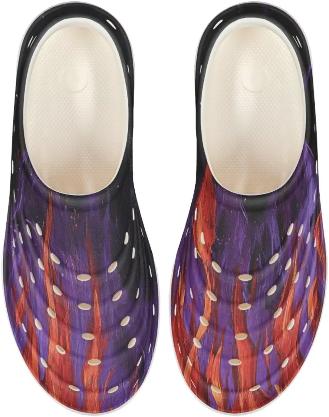 Boys Rainbow Flame Water Shoes Kids Slip on Clogs for Girls Quick Dry Beach Swim Sneakers Lightweight Sandals Outdoor/Indoor