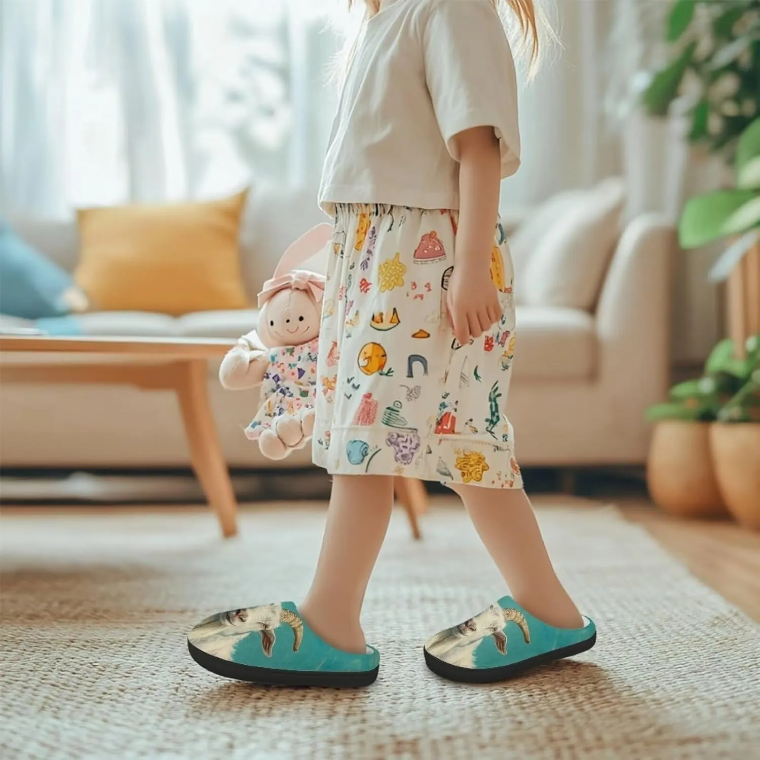 Boys Slippers Winter House Shoes Warm Soft Plush Girls Slip On Bedroom Slippers Indoor Home
