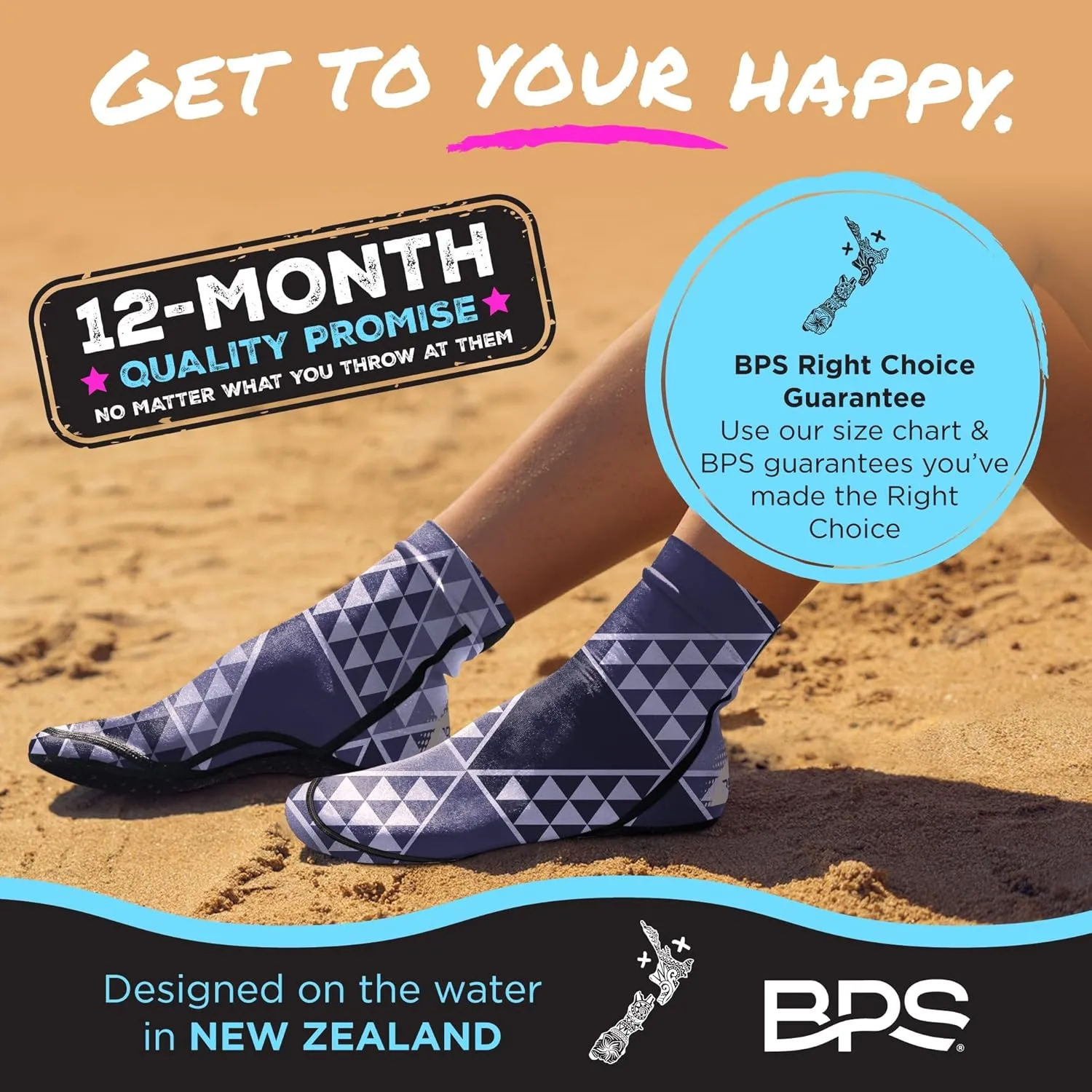 BPS ‘Second Skin’ Beach Volleyball Socks Ultra Flexible Quick Dry Sand Soccer Socks Water Sports Booties for Men Women
