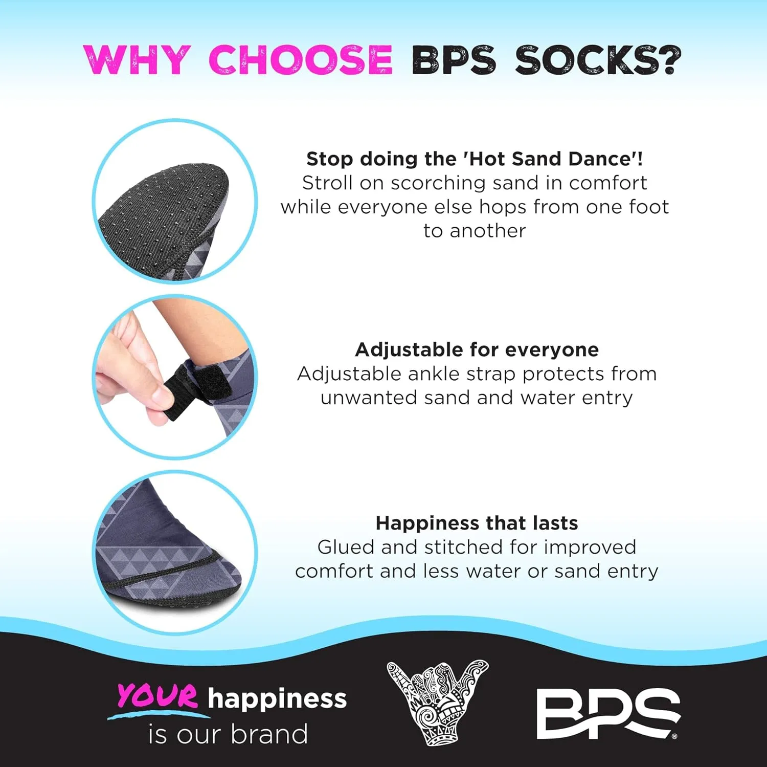 BPS ‘Second Skin’ Beach Volleyball Socks Ultra Flexible Quick Dry Sand Soccer Socks Water Sports Booties for Men Women