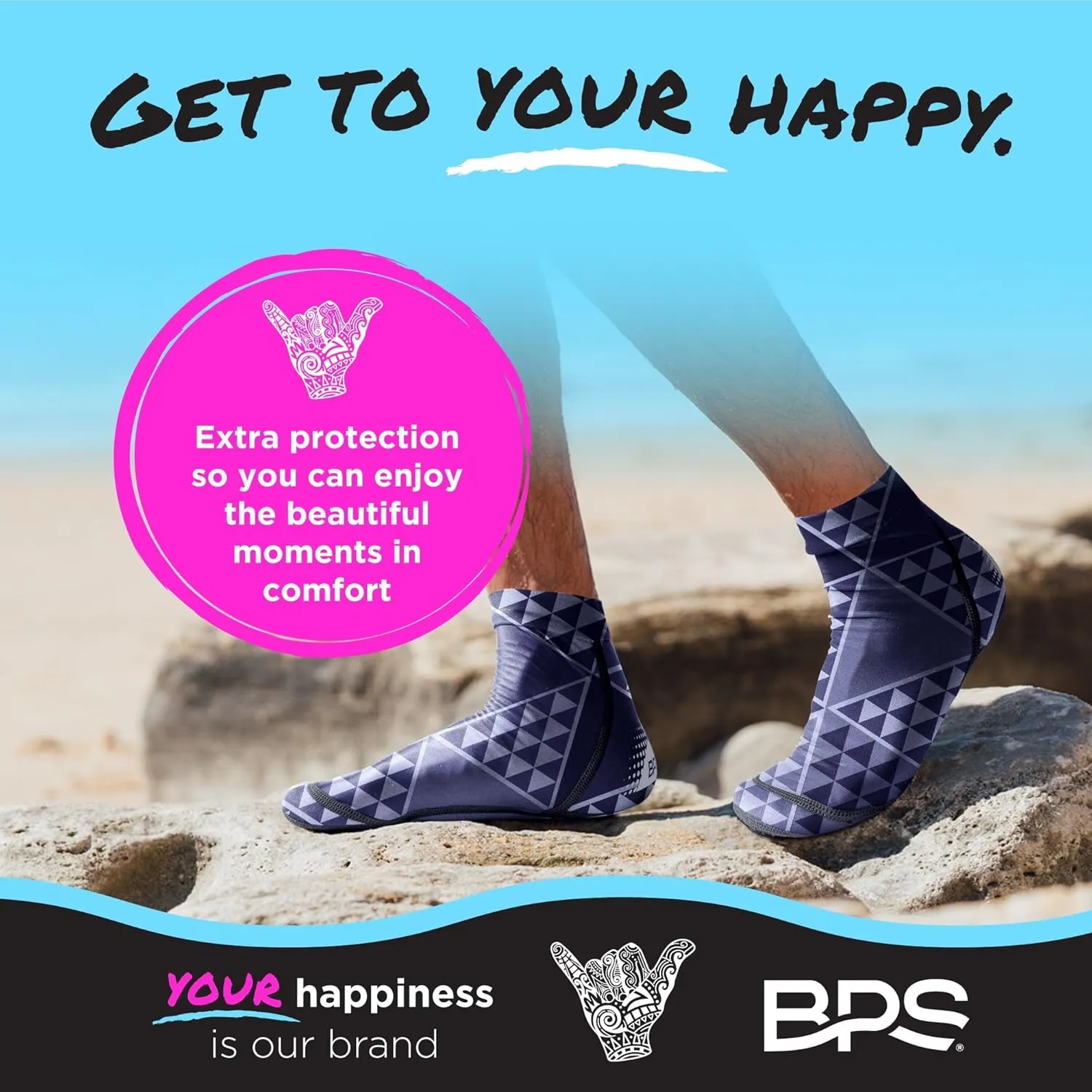 BPS ‘Second Skin’ Beach Volleyball Socks Ultra Flexible Quick Dry Sand Soccer Socks Water Sports Booties for Men Women