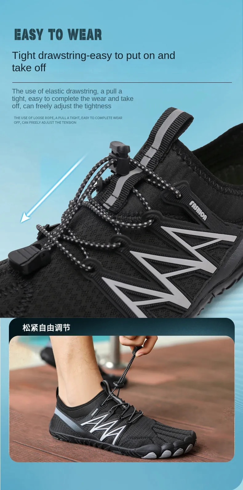 Breathable Water Shoes for Hiking and Swimming