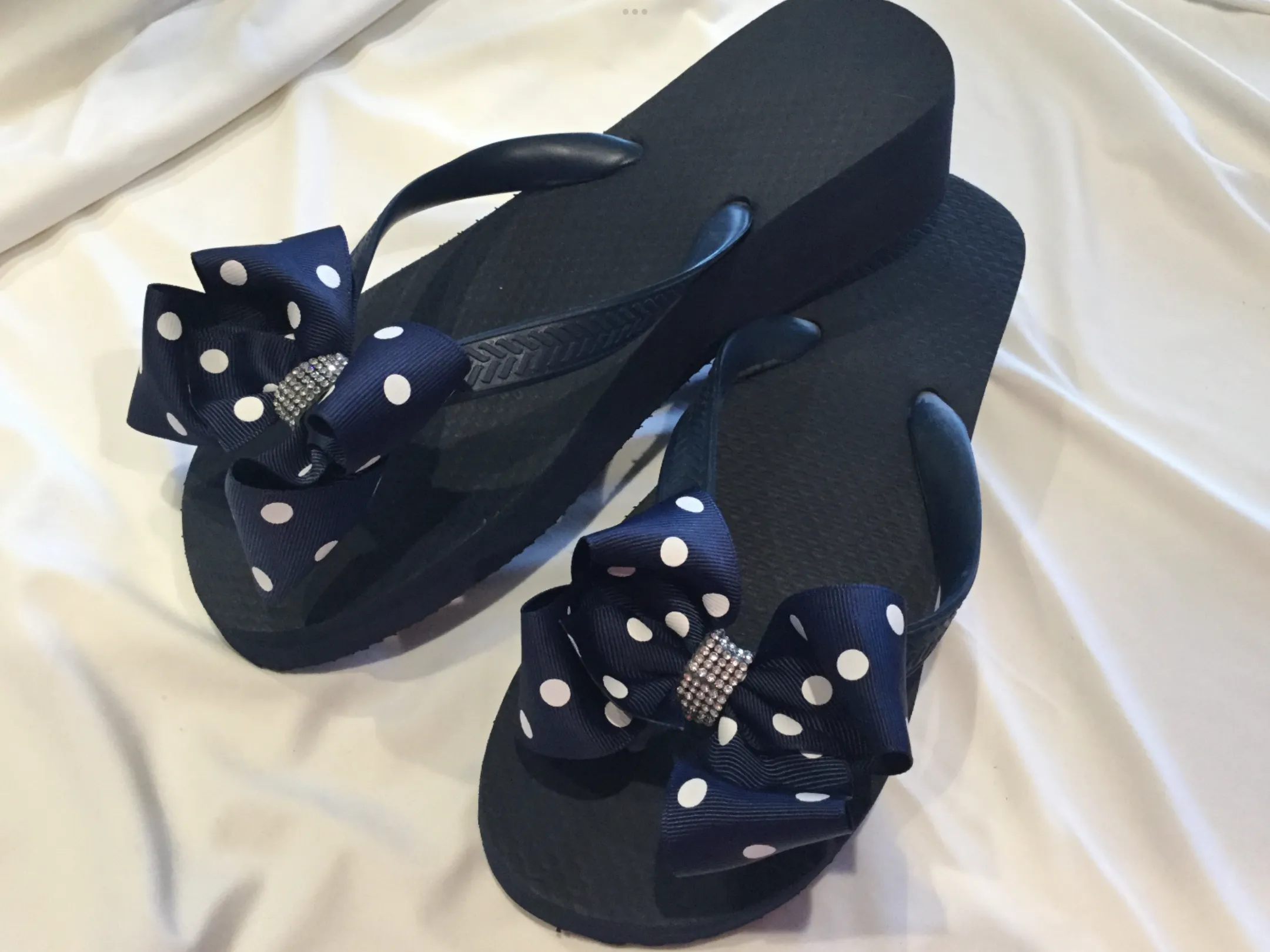 Brown, Silver, Navy Blue and Red Flip Flops
