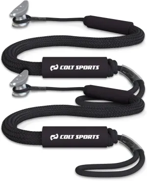 Bungee Dock Lines for Boats, Strong Jet Ski Dock Line, Boat Bungee Dock Lines, Boat Tie Downs for Dock, Boat Tie Off Rope, Mooring Lines for Boats - Boat Accessories (Black, 5FT (2-Pack))