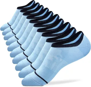 Busy Socks Mens No Show Low Cut Socks Women's Invisible Liner Thin Socks with Non-Slip Heel Grips,Recycled Socks,1/5 Pack