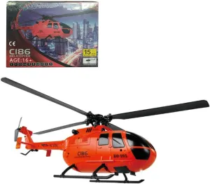 C186 BO105 RC ERA Helicopter for Adult, 2.4G 4CH Single-Rotor No Ailerons Military Helicopter Model with Altitude Hold & One Key Take Off/Landing (RTF/Orange)