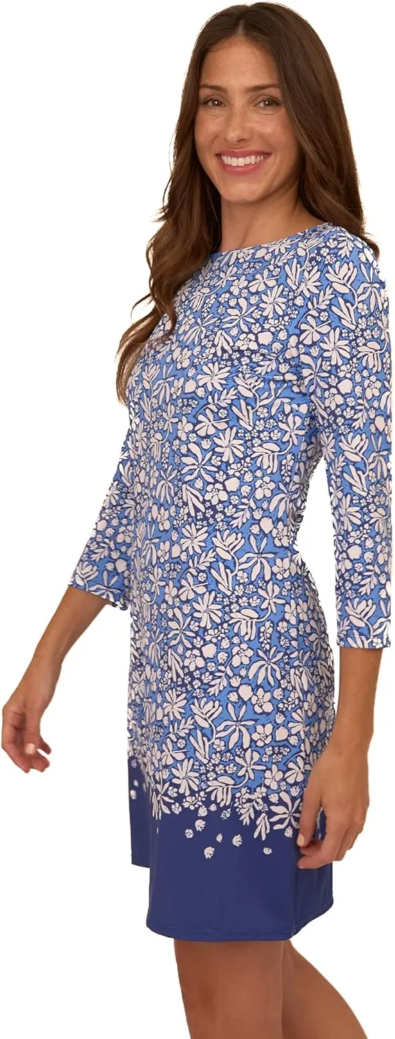 Cabana Life Shift Dress, UPF 50  Sun Protection Casual Dress, Boat Neckline, Quarter Sleeve, Womens Fashion