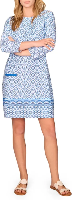 Cabana Life Shift Dress, UPF 50  Sun Protection Casual Dress, Boat Neckline, Quarter Sleeve, Womens Fashion