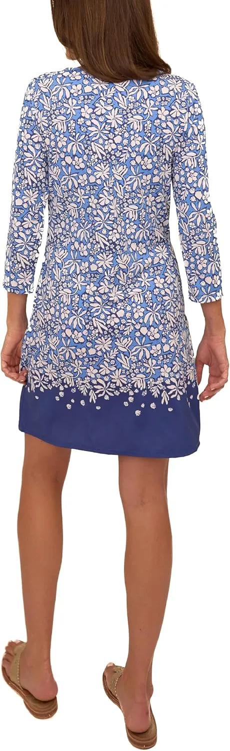 Cabana Life Shift Dress, UPF 50  Sun Protection Casual Dress, Boat Neckline, Quarter Sleeve, Womens Fashion