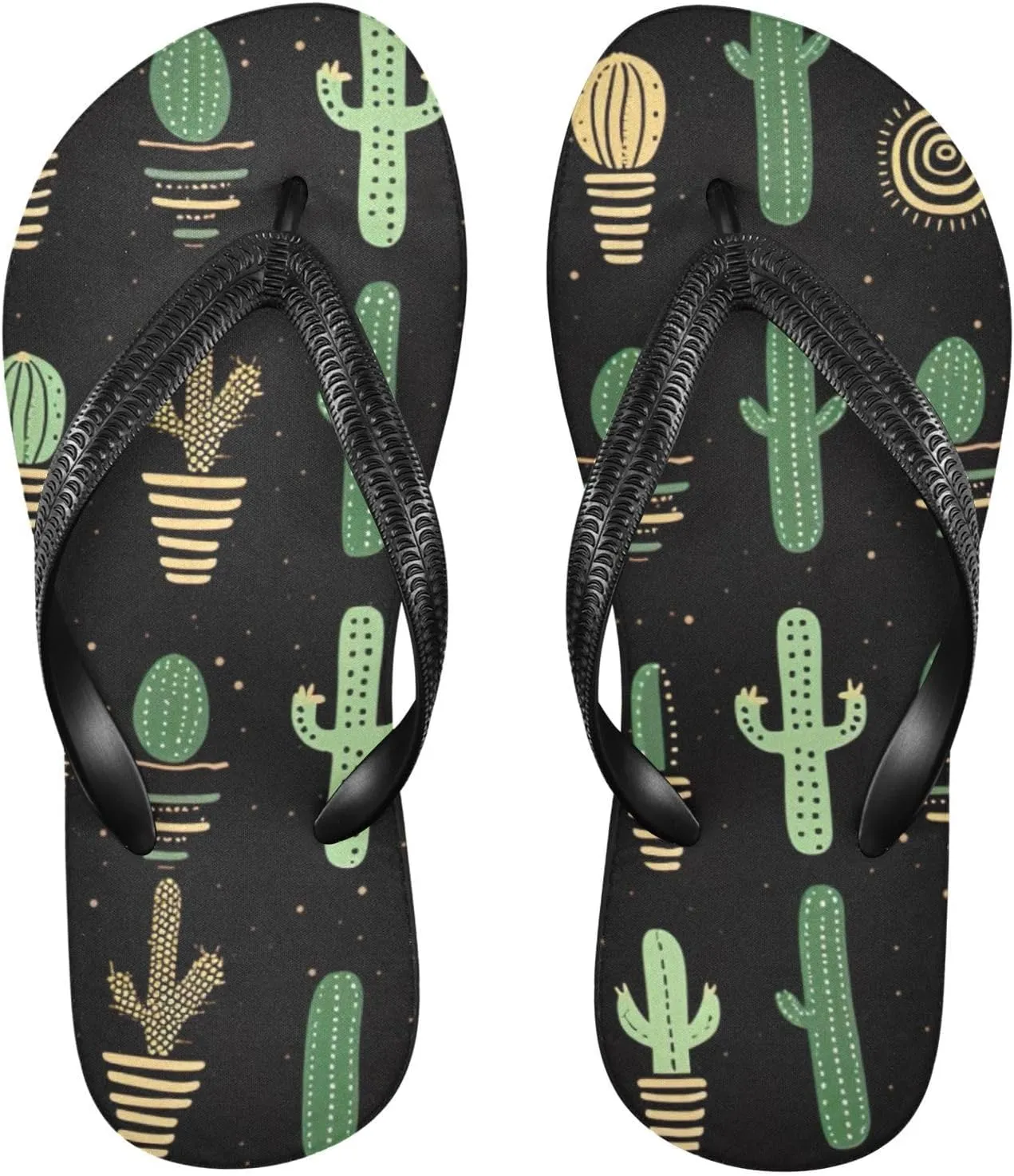 Cactus Flip Flop Beach Summer Casual Sandal for Women & Men Shower Shoes XS