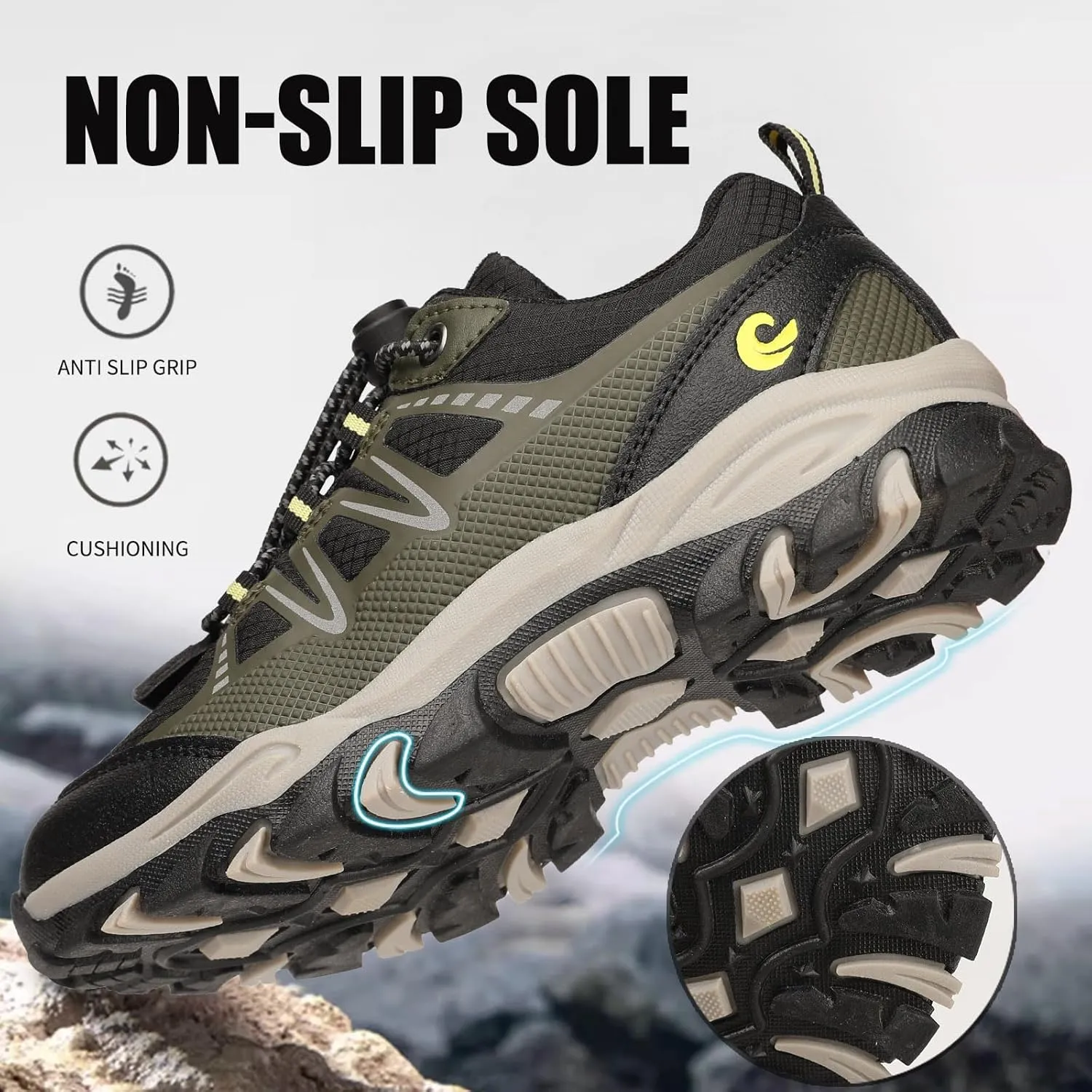 Calceus Boys Hiking Shoes, Hiking Boots, Sneaker Shoes, Kids Anti Collision Non Slip Running Boots, Outdoor Trekking Walking Climbing Hiking