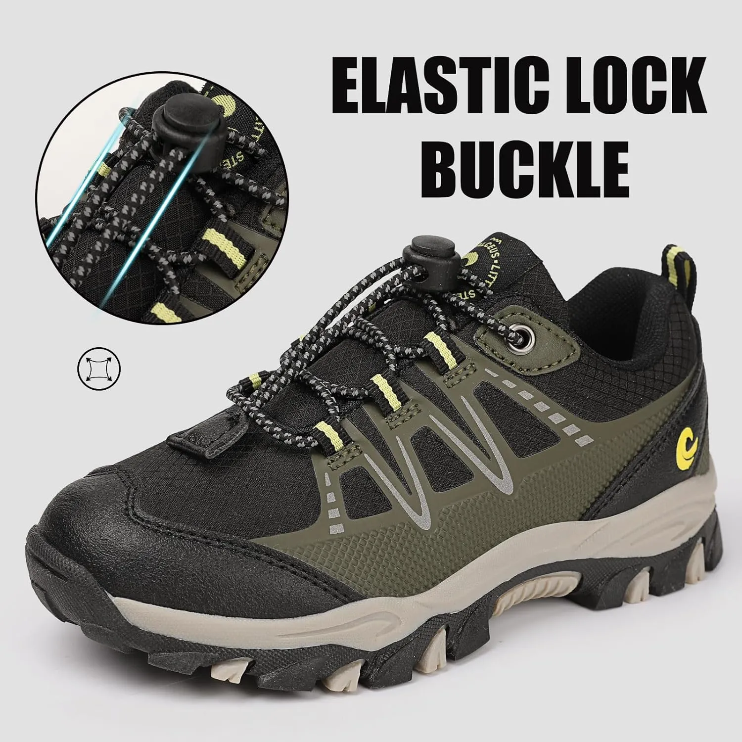 Calceus Boys Hiking Shoes, Hiking Boots, Sneaker Shoes, Kids Anti Collision Non Slip Running Boots, Outdoor Trekking Walking Climbing Hiking