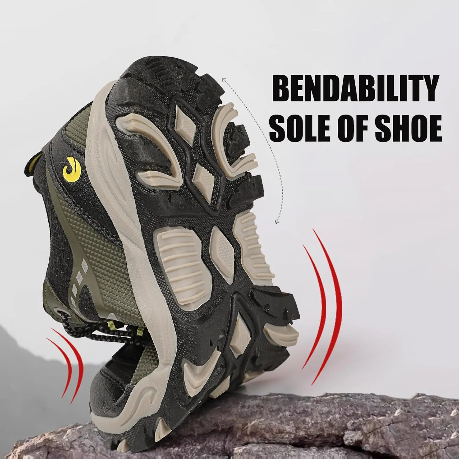 Calceus Boys Hiking Shoes, Hiking Boots, Sneaker Shoes, Kids Anti Collision Non Slip Running Boots, Outdoor Trekking Walking Climbing Hiking