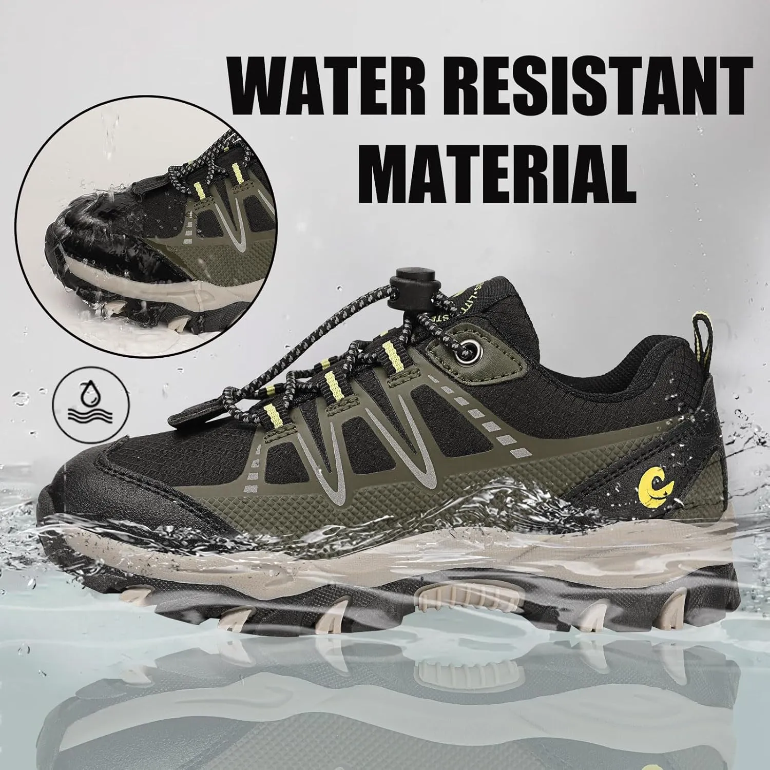 Calceus Boys Hiking Shoes, Hiking Boots, Sneaker Shoes, Kids Anti Collision Non Slip Running Boots, Outdoor Trekking Walking Climbing Hiking