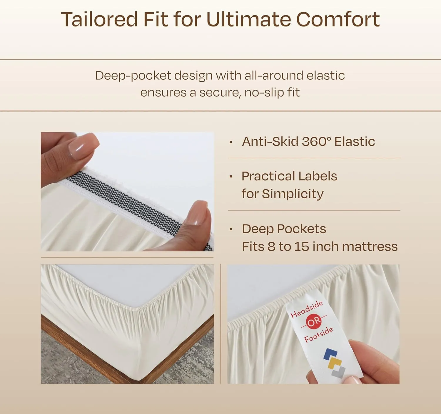 California Design Den Luxury Split King Sheets Sets for Adjustable Bed, Buttery Soft 800 Thread Count Sateen, 100% Cotton Set,Beats Fake Egyptian Claims,Durable Twin XL Fitted Sheets(Creamy Ivory)