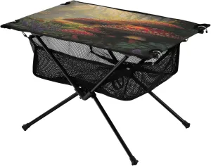 Camping Table Lightweight Portable Folding Table with Mesh Storage Net Sun Mushroom Ideal for Camping Hiking Beach Picnic Travel Backyard