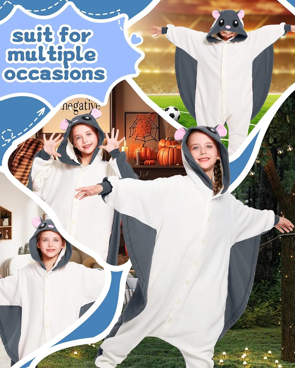 CANASOUR Unisex Anime Halloween Kids Onesie For 4T Girls Boys One Piece Christmas Pajamas Costume Party Cosplay Pyjamas