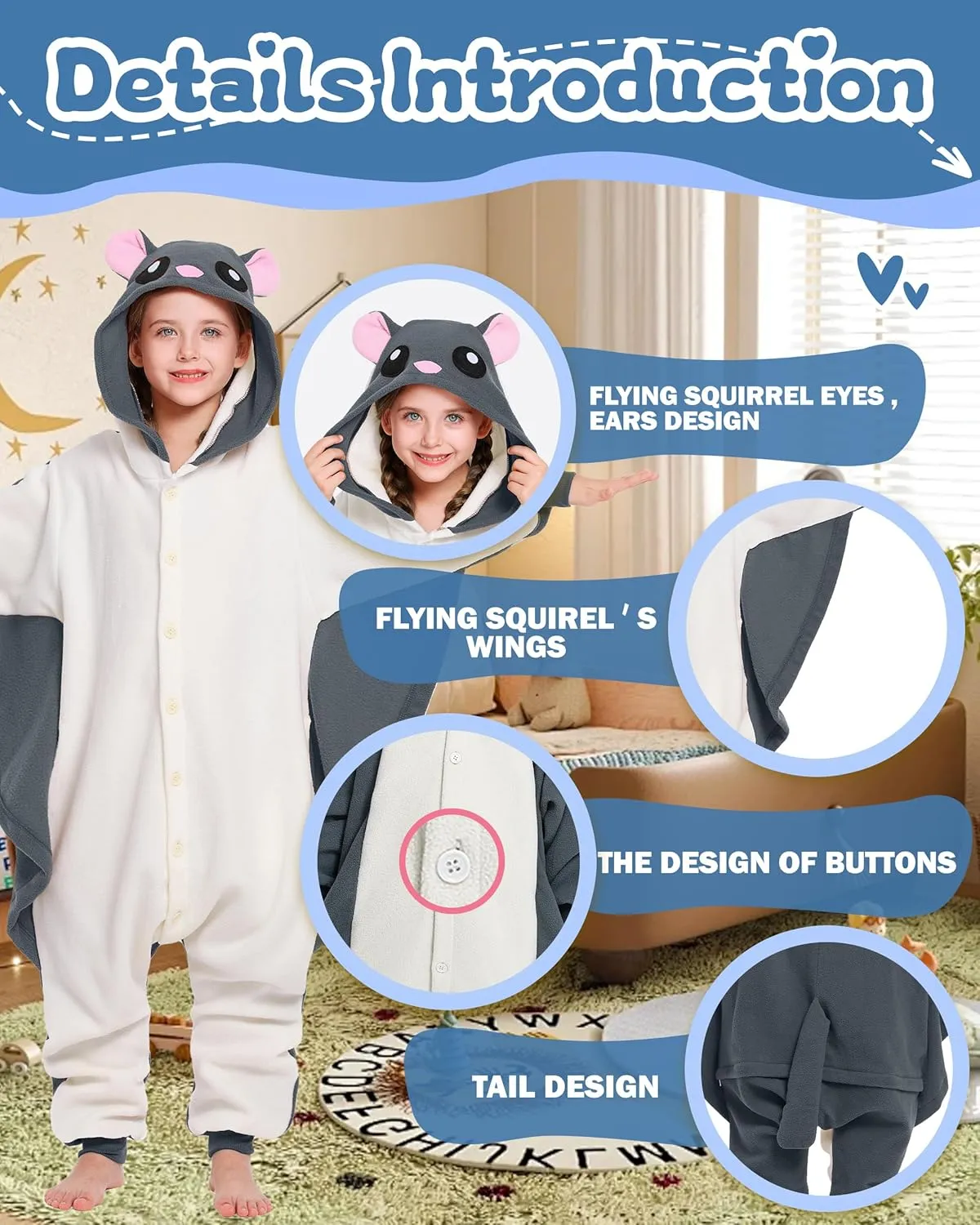 CANASOUR Unisex Anime Halloween Kids Onesie For 4T Girls Boys One Piece Christmas Pajamas Costume Party Cosplay Pyjamas