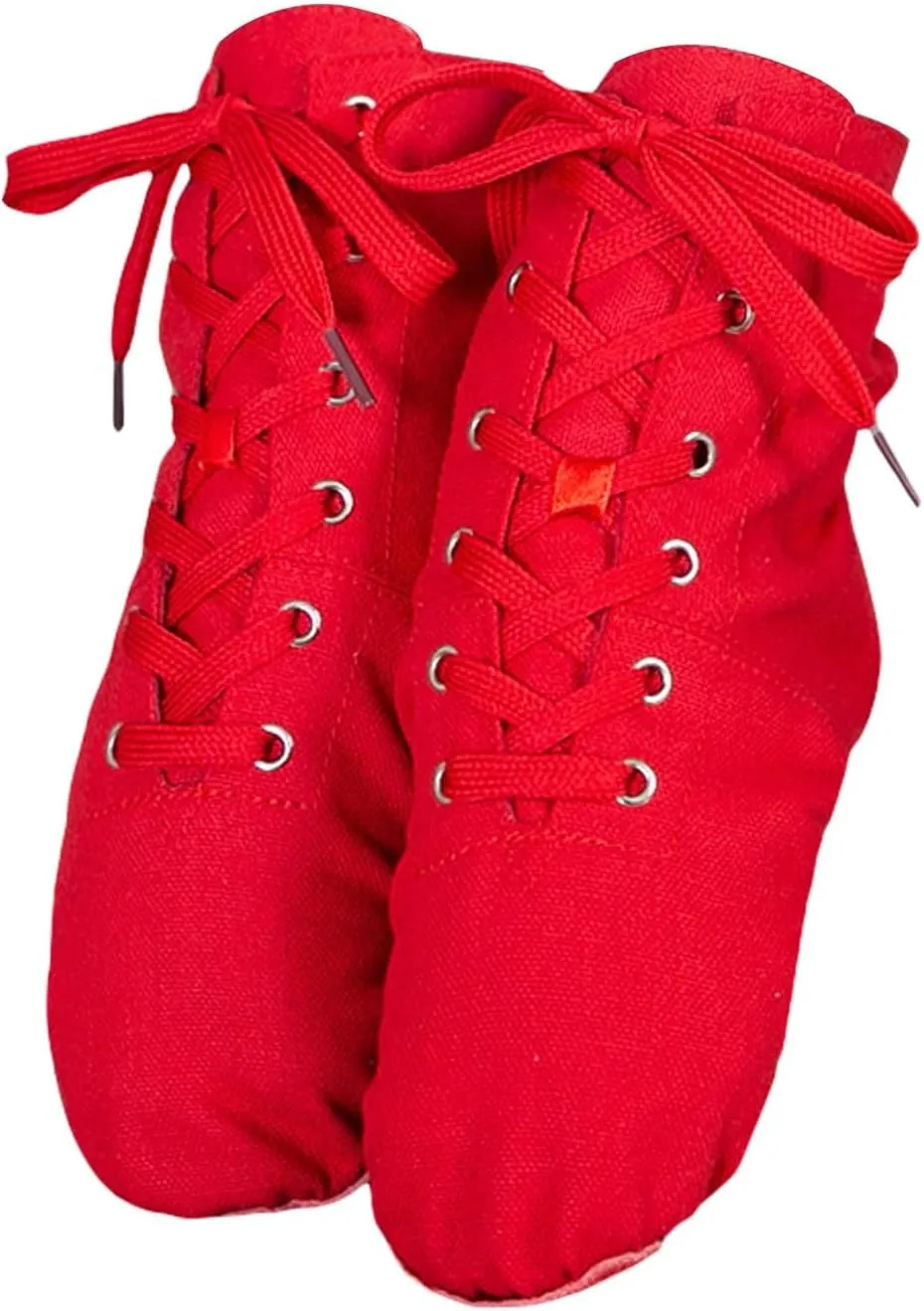 Canvas Lace-up Jazz Dance Boots Soft Soled High Top Ballet Dancing Sneakers for Adult Men Women Kid Girl Jazz