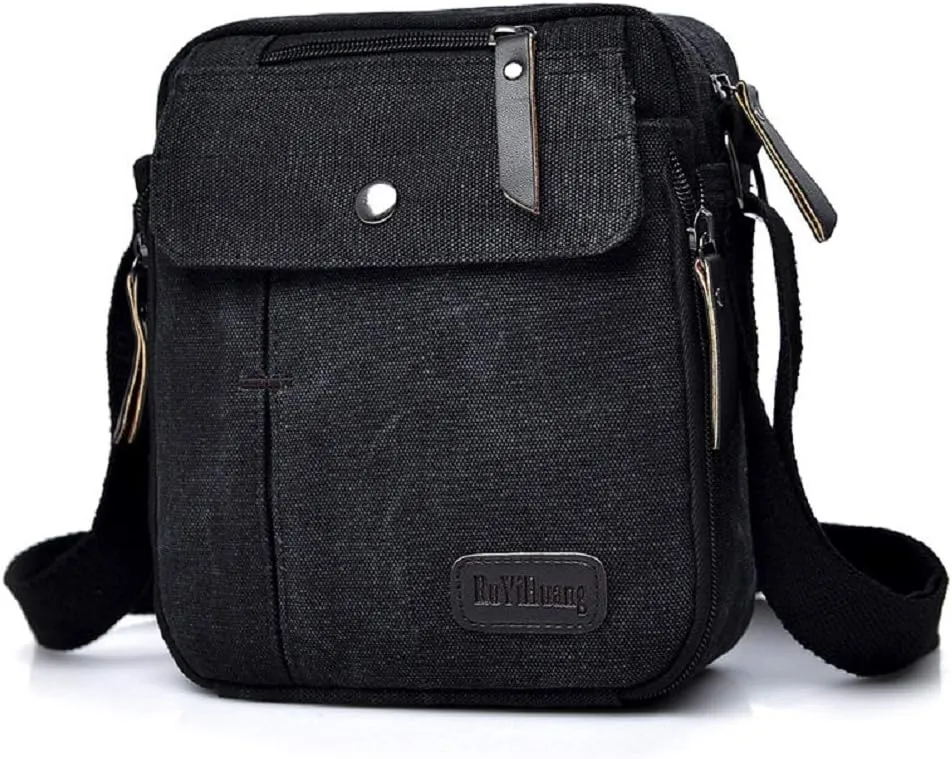 Canvas Small Messenger Bag Shoulder Crossbody Purse Wallet Travel Carry Bag Daily Handbags for Men Women
