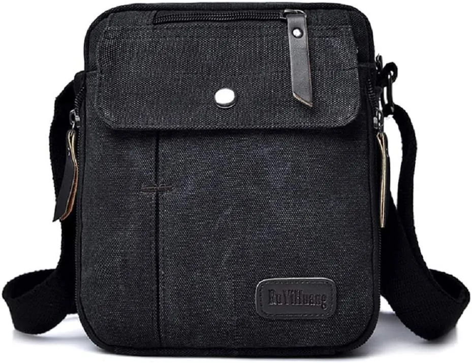 Canvas Small Messenger Bag Shoulder Crossbody Purse Wallet Travel Carry Bag Daily Handbags for Men Women