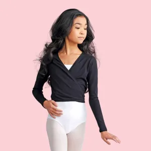 Capezio Black Cotton Wrap Ballet Cardigan
