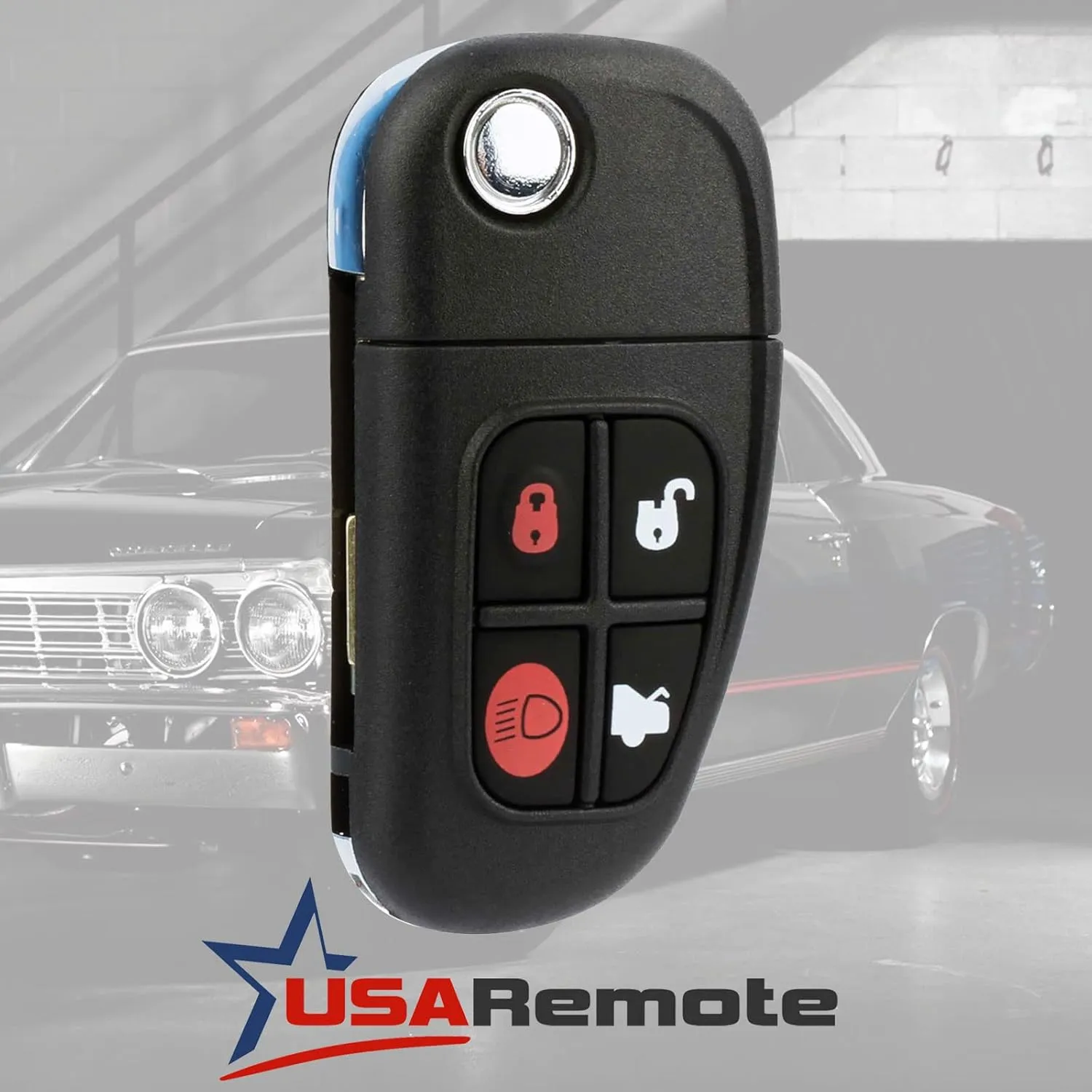 Car Key Fob Keyless Entry Remote Flip fits 2001 2002 2003 2004 2005 2006 2007 2008 Jaguar S-Type, X-Type, XJ8 (NHVWB1U241)