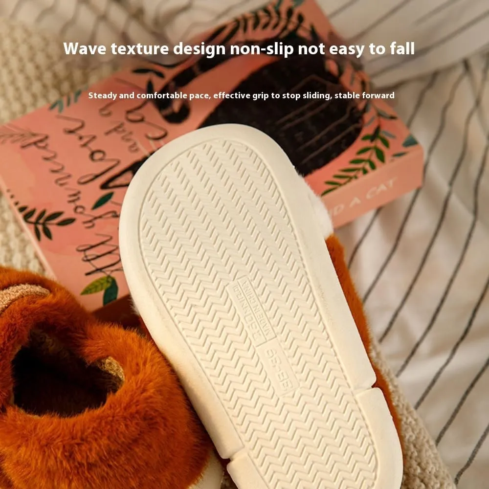 Cat Paw Slippers For Women ，Winter Indoor And Outdoor Warm Home Cat Claw Slippers, Ladies Cute Thick Non-Slip Plush Slippers