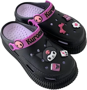 CEINOM Cute Cartoon Slippers Kuromi Kawaii Slippers for Women Cloud Slides indoor Outdoor Soft Comfy Anti-Slip garden Shoes