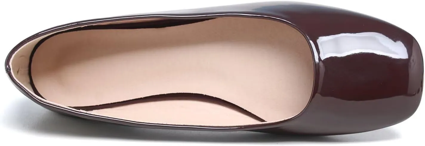 ChaiRong Zhou Women Square Toe Ballets Flats Comfort Slip On Walking Shoes for Driving