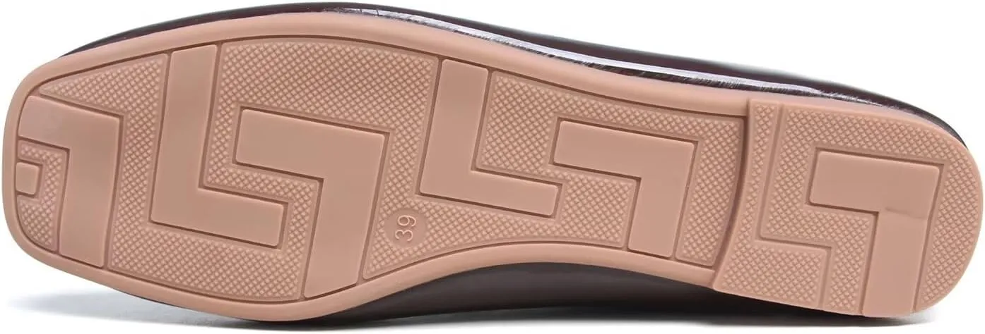 ChaiRong Zhou Women Square Toe Ballets Flats Comfort Slip On Walking Shoes for Driving